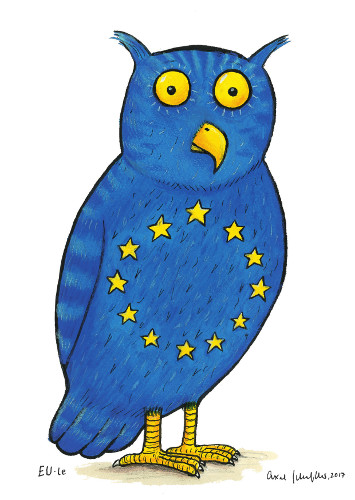 Axel Scheffler: MEin Vorschalg für ein Europäisches Wappentier: Die EUle